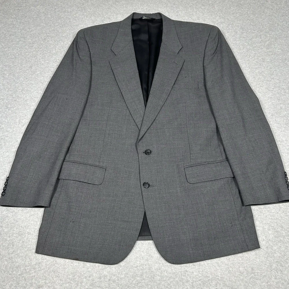 Vintage Burberrys Men's Blazer Sport Coat Jacket 100% Wool Gray FLAWS SEE PICS‎
